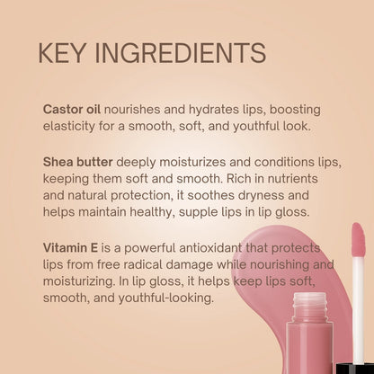 Natural Hydrating Lip Gloss (Organic Shine in 6 Colors)