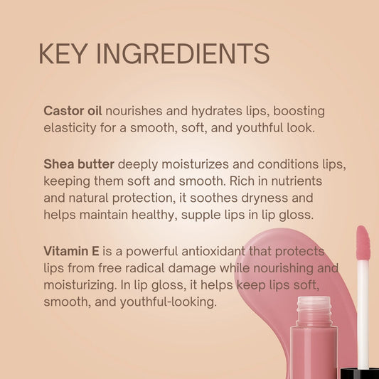 Natural Hydrating Lip Gloss (Organic Shine in 6 Colors)